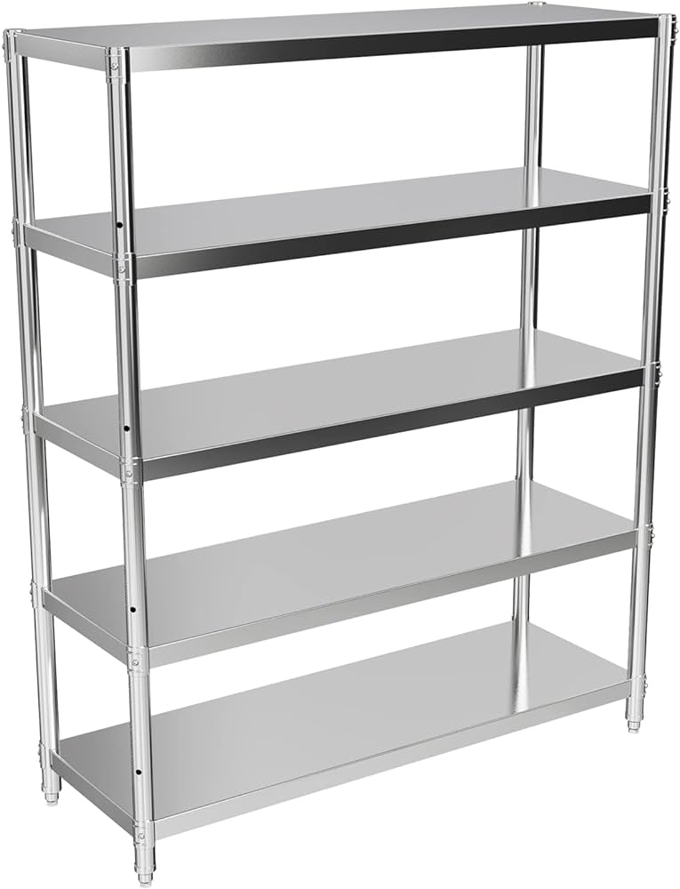 Stainless Steel Shelves 5 Tier - 120cm / 1200mm Mila Kitchen Ghana (www.milakitchen.com)