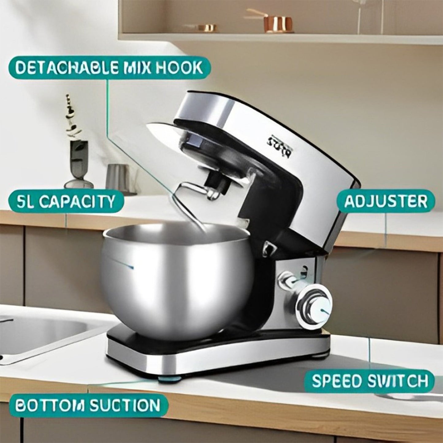 Dough Mixer 5 Liters Mila Kitchen Ghana (www.milakitchen.com)
