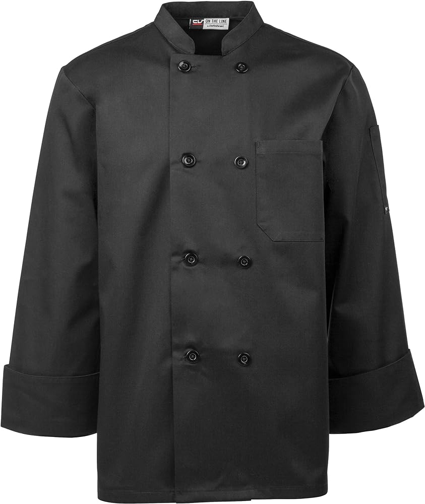 SA Chef Jacket - Long Sleeve -Black Mila Kitchen Tel:0592031234