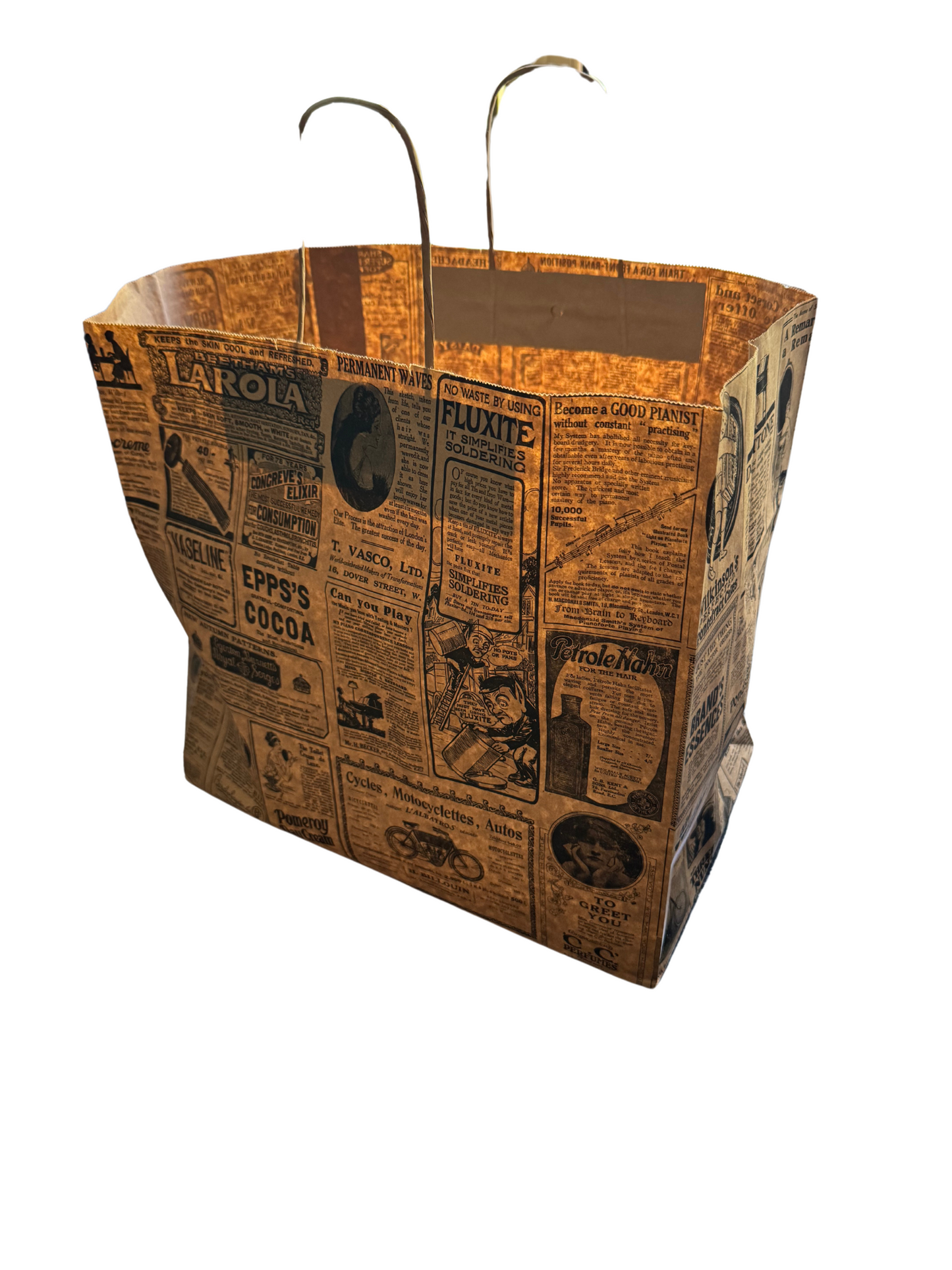 Bags With Handles "Times" 90 G/M2 36+21x33 cm Natural Kraft Mila Kitchenware and Equipment Limited