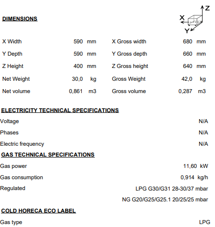 Origin -Spain: Gas Stock Pot Stove 60 x 60cm