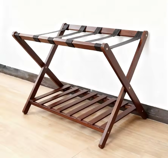 Luggage Rack / Holder with Storage Shelf