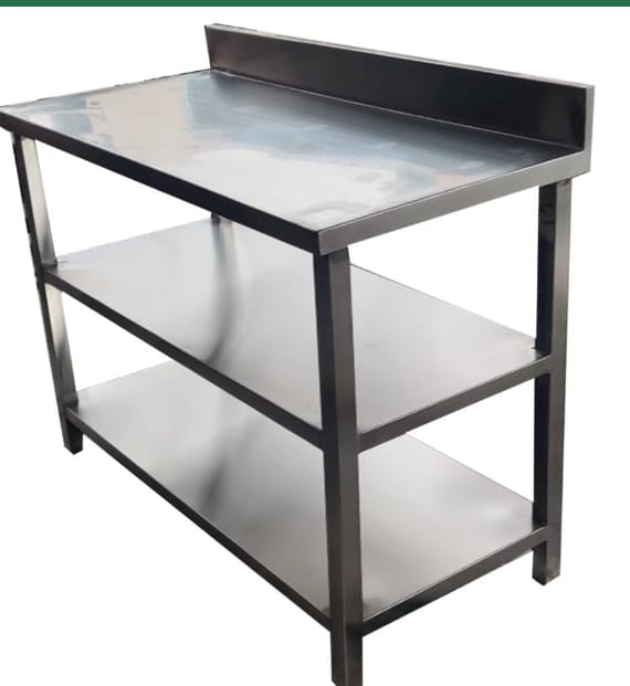 Heavy Duty Full Stainless Steel Table with 2 Shelve 200cm Mila Kitchenware and Equipment Limited