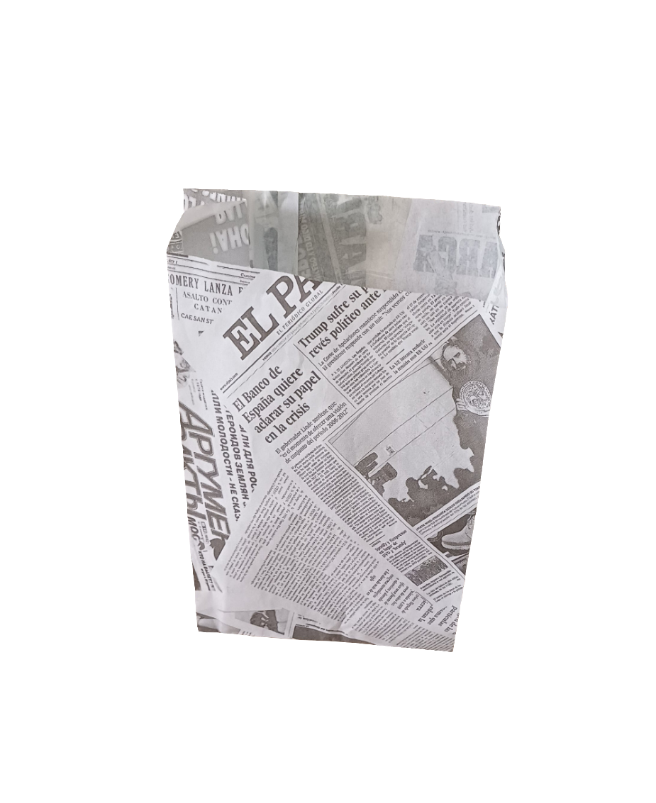 Newspaper Pie Grease Proof Bag 14+7X24cm (125pcs per pack)greaseproof paper Mila Kitchenware and Equipment Limited
