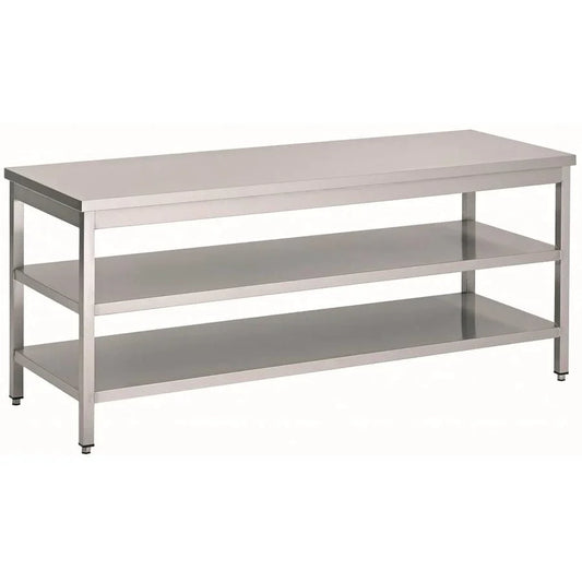 Island Stainless Steel Table with 2 Shelves -Local 300cm / 3000mm