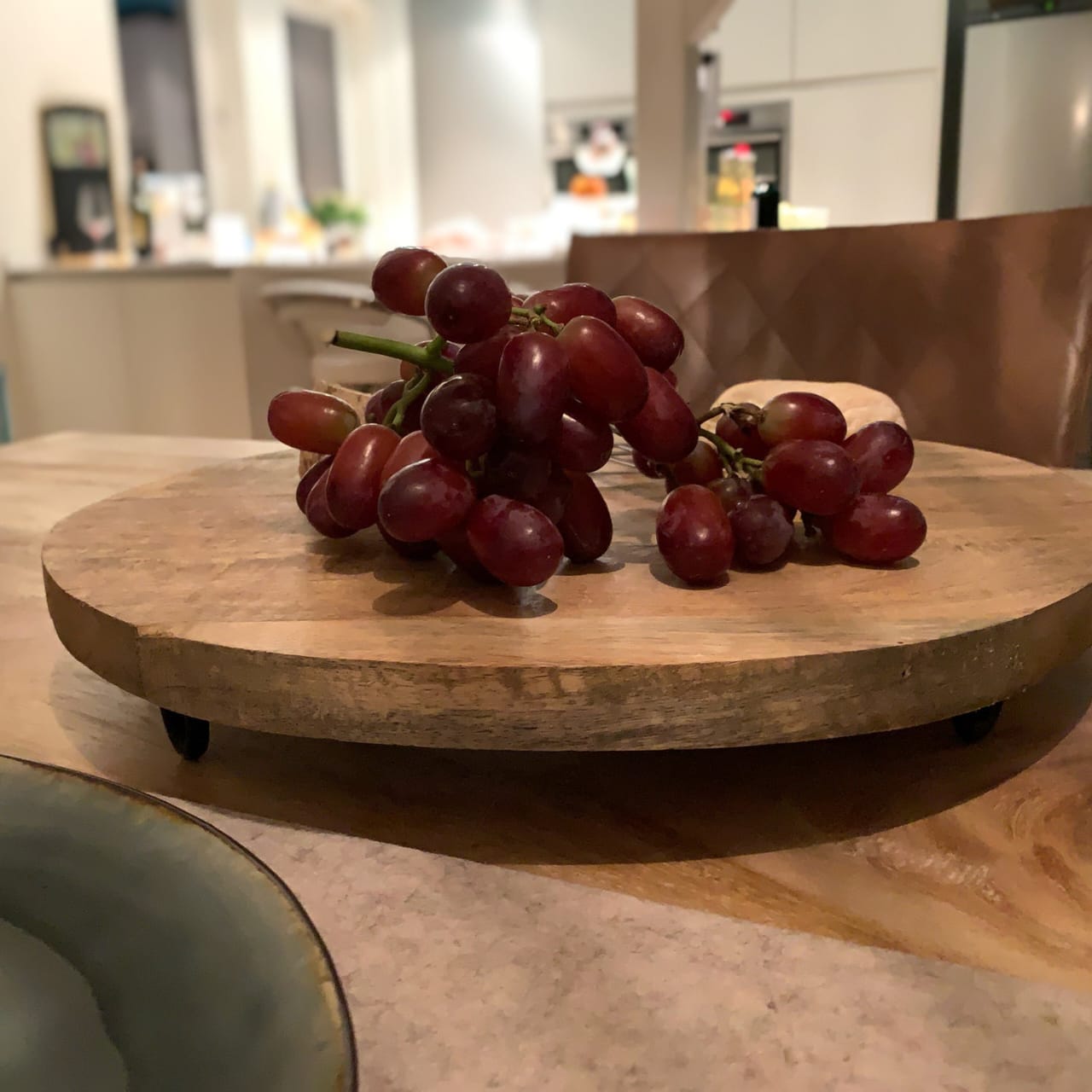 Round Wooden Food Display Mila Kitchen Ghana (www.milakitchen.com)