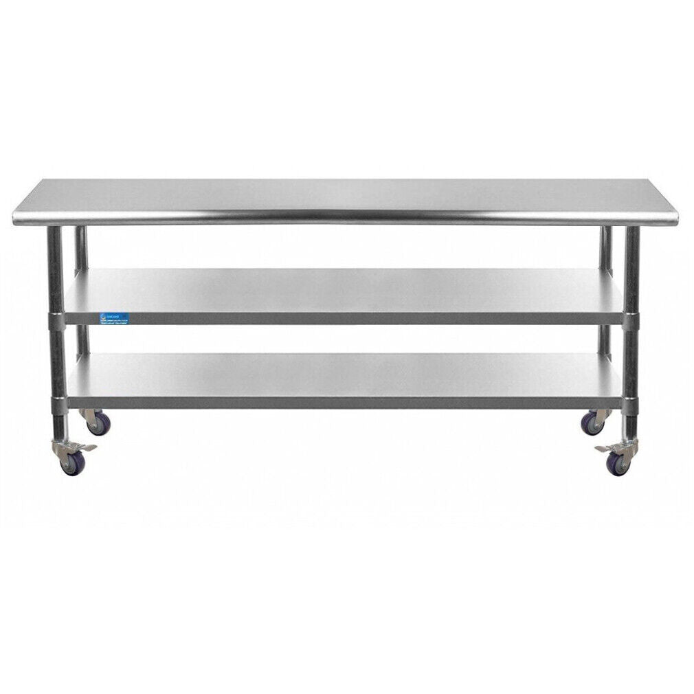 2300mm Heavy Duty Stainless Steel Table with 2 Shelves -Local 230cm / 2300mm with wheels Mila Kitchen Ghana (www.milakitchen.com)