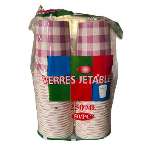 Verres Jetables Cups 250ml (50pcs) Mila Kitchenware and Equipment Limited