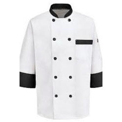 Chef Jacket Constrast -Long Sleeve -White and Black