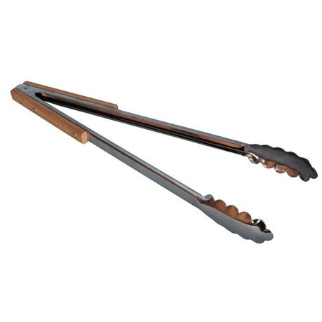 Wooden Jumbo BBQ Tongs