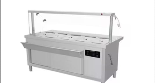 5 insert Floor Standing Bain Marie with Cabinet