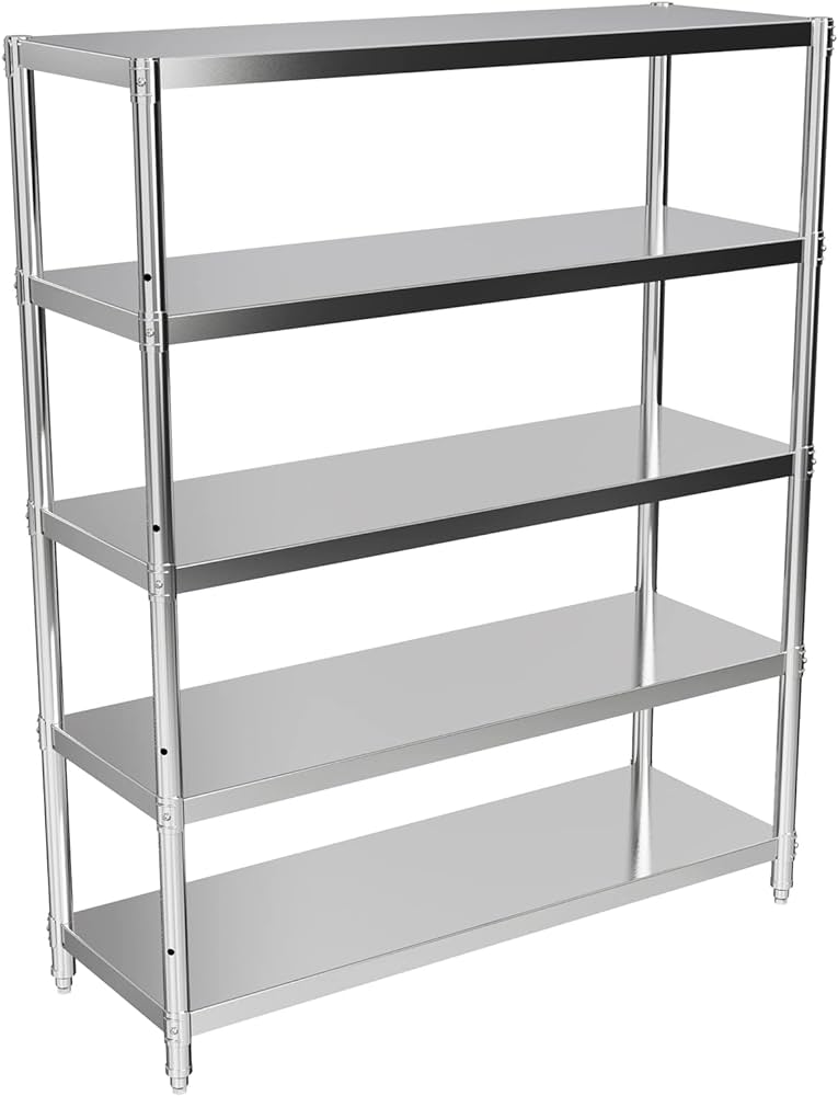 Stainless Steel Shelves 5 Tier - 120cm / 1200mm