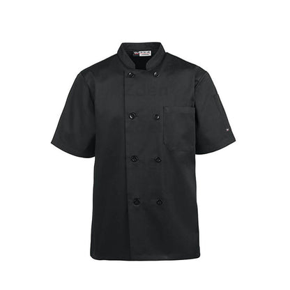 Mila Chef Jacket - Short Sleeve -Black Mila Kitchen Tel:0592031234