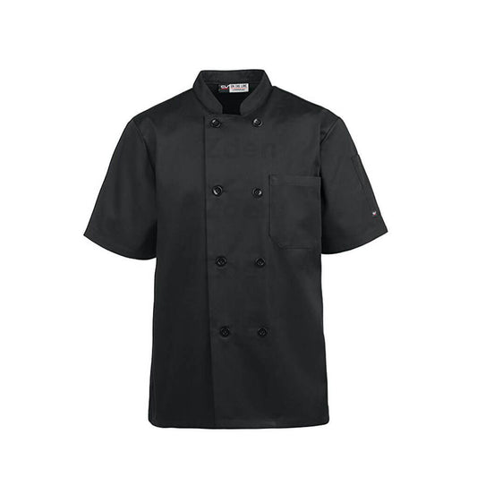 Mila Chef Jacket - Short Sleeve -Black Mila Kitchen Tel:0592031234