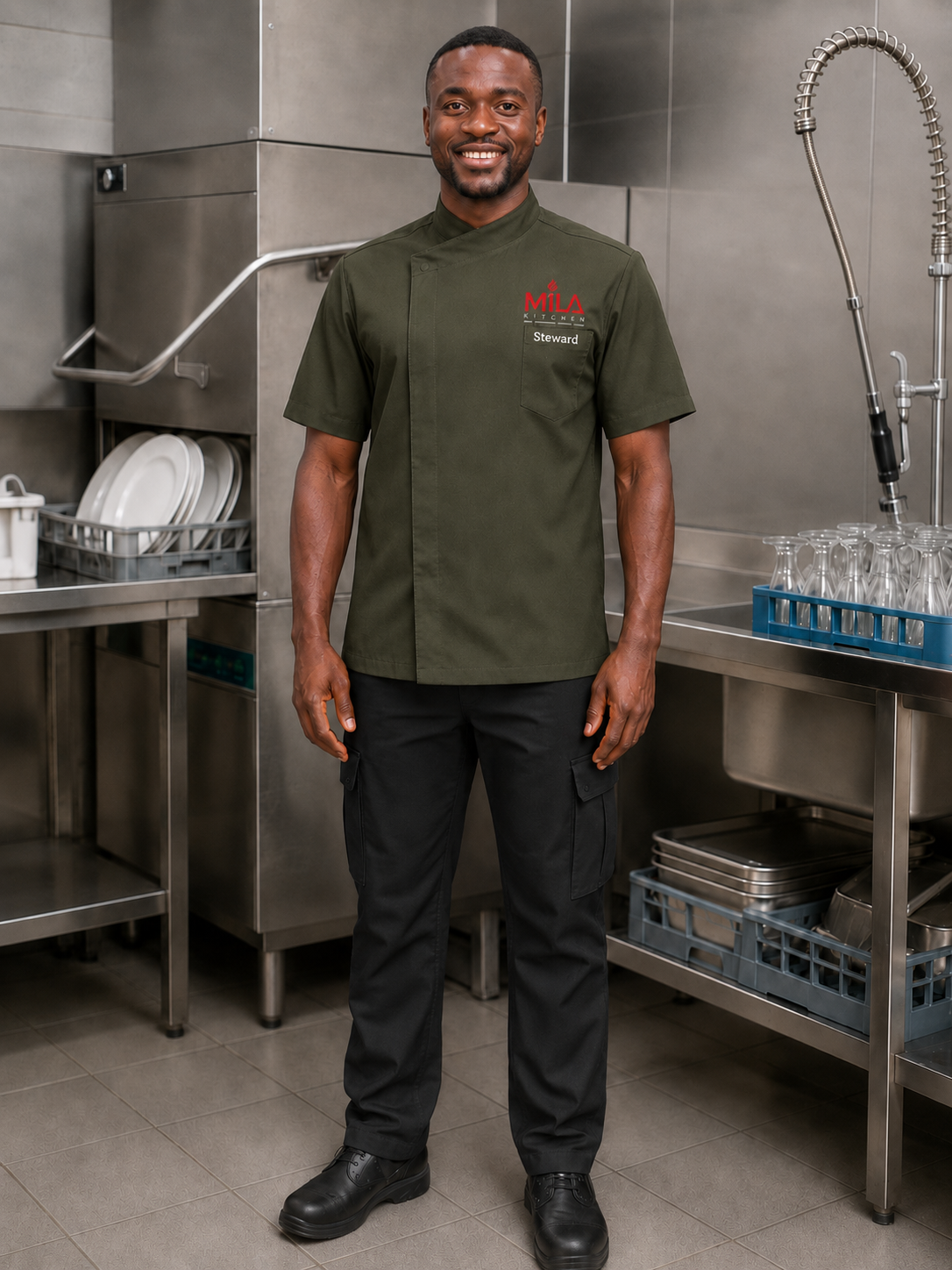 Dark Green Steward Uniform - Top