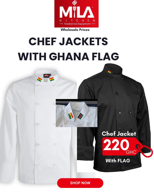 Flag Chef Jacket  -Long Sleeve -White
