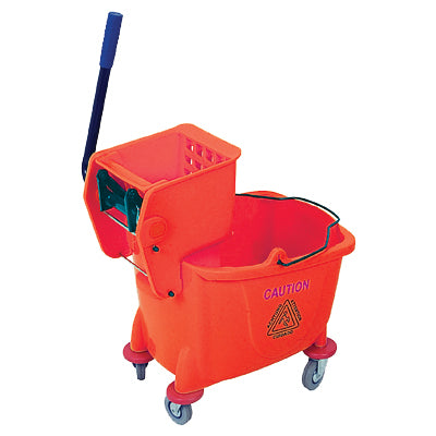 Plastic Bucket & Wringer - (Red) 36l