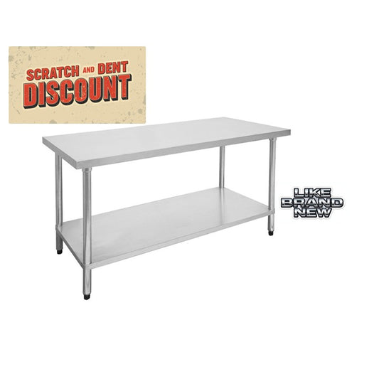 1800 x 700mm / 180 x 70cm Full Stainless Steel Table with Shelf
