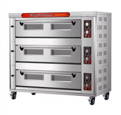 Origin - China: Commercial 3 Deck Oven 12-Tray Gas and Electric Baking Pizza Oven