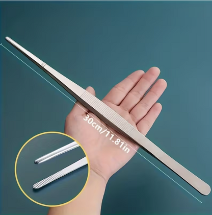 Stainless Steel Tweezer - Straight 30cm /11.8cm