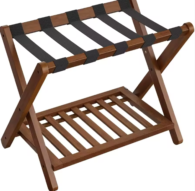 Luggage Rack / Holder with Storage Shelf