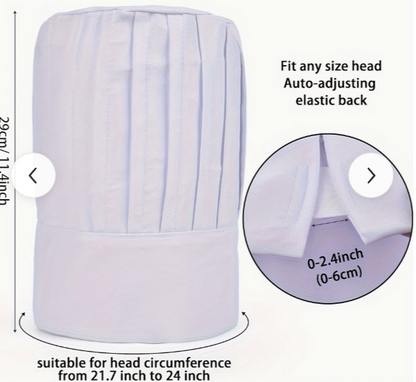 Cotton Chef Hat - Long 11 inches