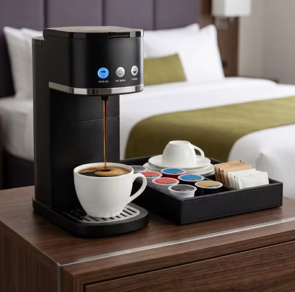 Auto Shut-Off Lightweight Portable Single Serve Capsule Coffee Maker with Tray