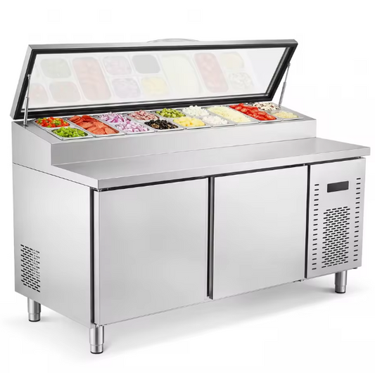 Stainless Steel Commercial Prep Fridge 180x80x98cm