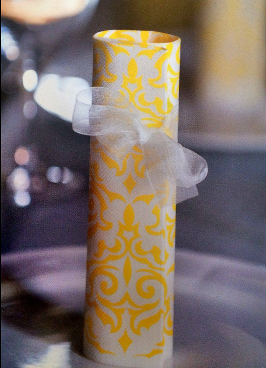 Luxury Tissue Yellow and White 40x40 (50pcs x pack)