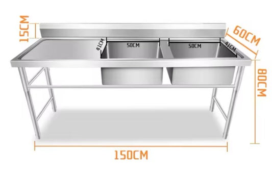 Double Pot Sink with side