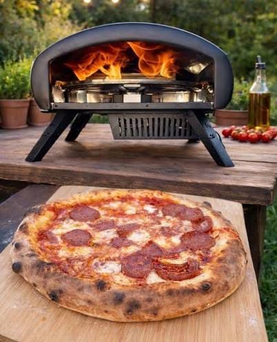 Outdoor Gas Pizza Oven with Automatic 360 Rotation - 2 Minutes Cook Time