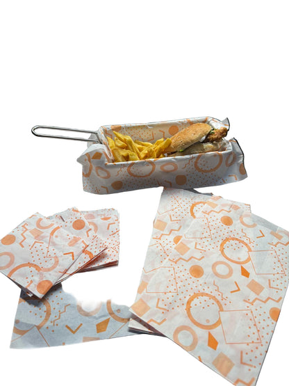 30x30 Orange (1,000pcs per pack) grease proof paper Mila Kitchenware and Equipment Limited
