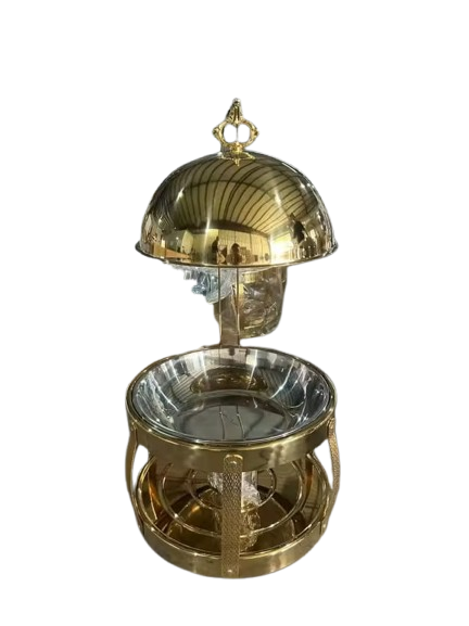 8 Liter Luxury Round Chafing Dish - Gold