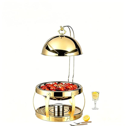 8 Liter Luxury Round Chafing Dish - Gold