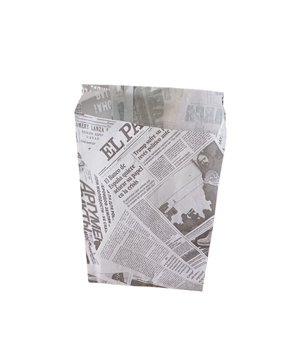 Newspaper Pie Grease Proof Bag 14+7X24cm (125pcs per pack)greaseproof paper Mila Kitchenware and Equipment Limited