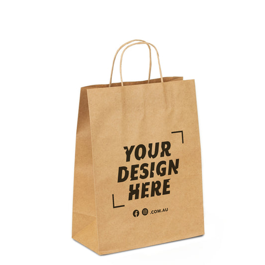 Custom Printed Medium Brown Kraft Bags