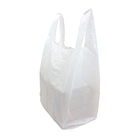 Carrier Bag - White (100pcs) Medium  width: 9.5 inches, length: 17.5 inches Mila Kitchen Ghana (www.milakitchen.com)