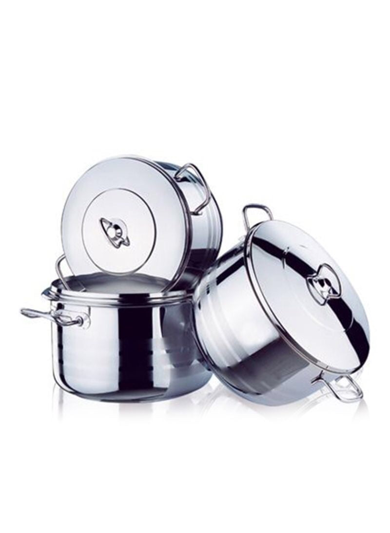 Stainless Steel Cooking Pots 3pcs - set Mila Kitchen Ghana (www.milakitchen.com)