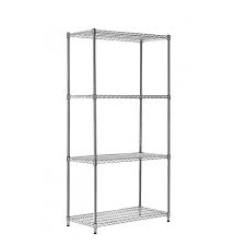 Heavy Duty 4- Tier Chrome Wire Rack Shelf L 90 x W 50 x H 184 cm