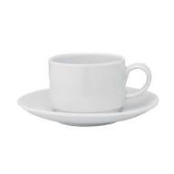 Stacking Tea Cup and Saucer White