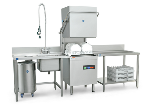 Commercial Dishwasher including inlet and outlet table Mila Kitchenware and Equipment Limited