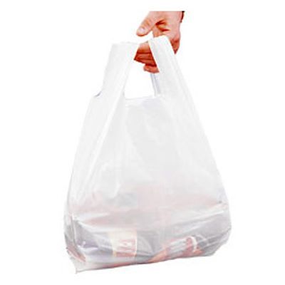 Carrier Bag - White (100pcs) Medium  width: 9.5 inches, length: 17.5 inches Mila Kitchen Ghana (www.milakitchen.com)